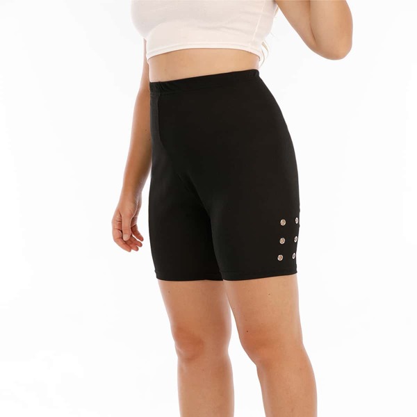 

Plus Solid Biker Shorts, Black