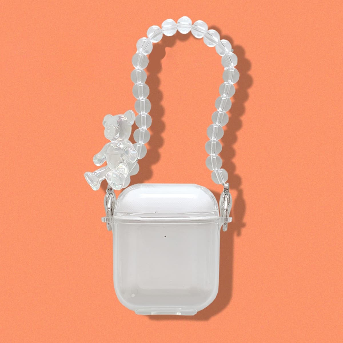 

1pc Clear Bear Decor Airpods Case