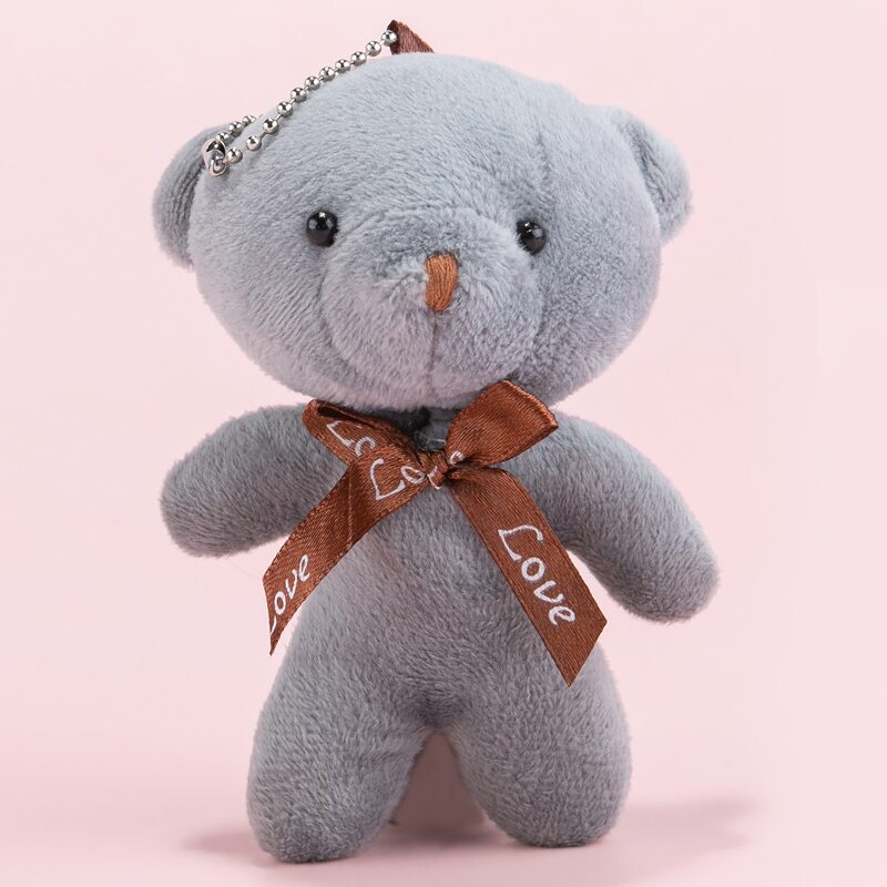 

Cartoon Bear Charm Keychain, Grey