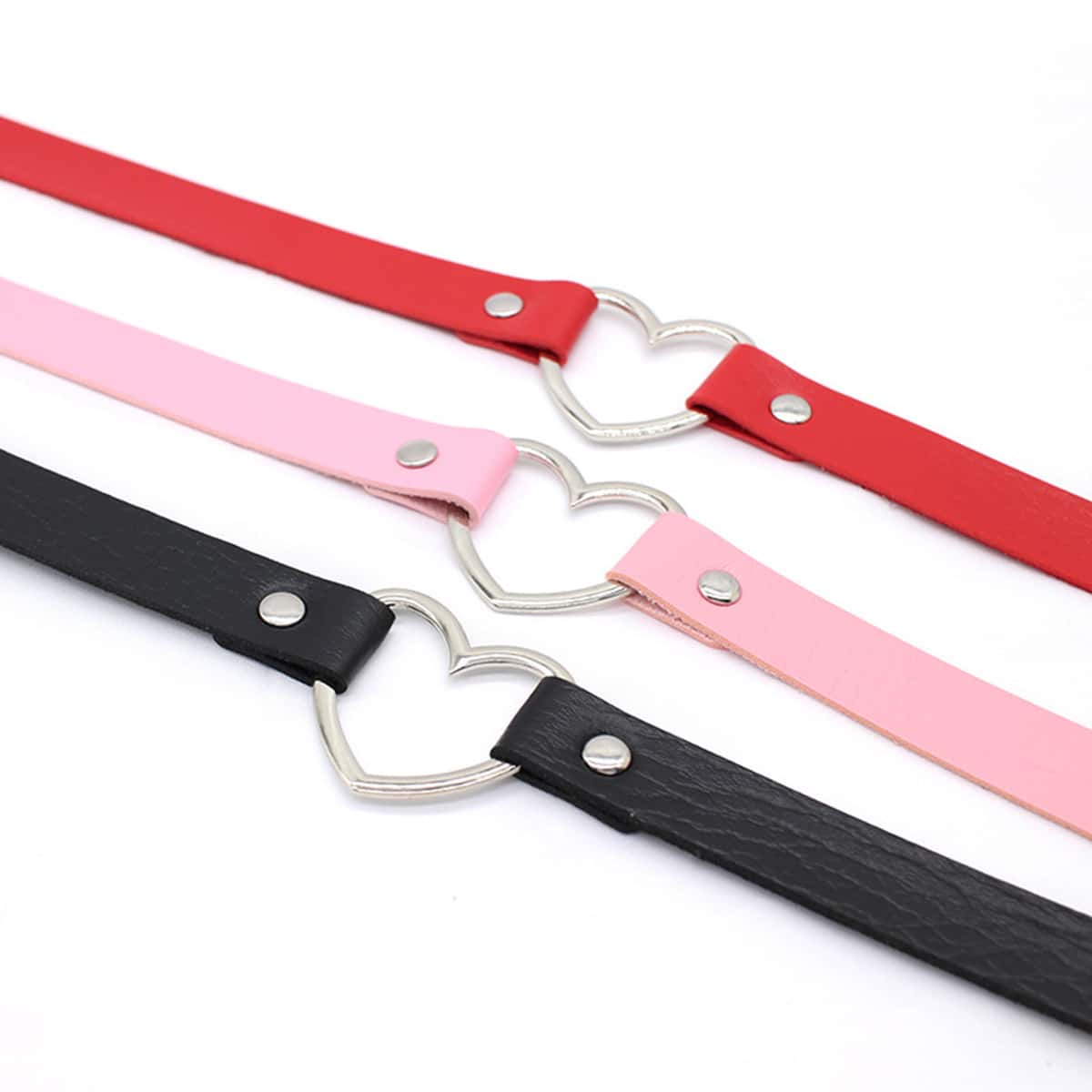 

3pcs Heart Decor Choker, Multicolor