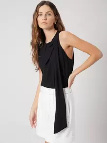 SHEIN Áo sơ mi Dây kéo màu trơn Giải trí - màu đen - Xem 1