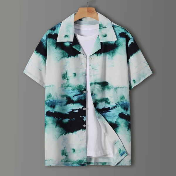 

Men Tie Dye Print Shirt, Multicolor