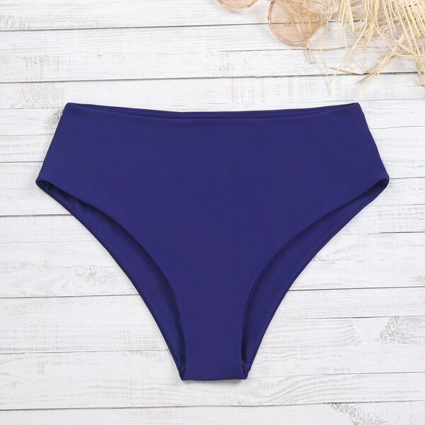 

Solid High Waisted Bikini Panty, Navy blue