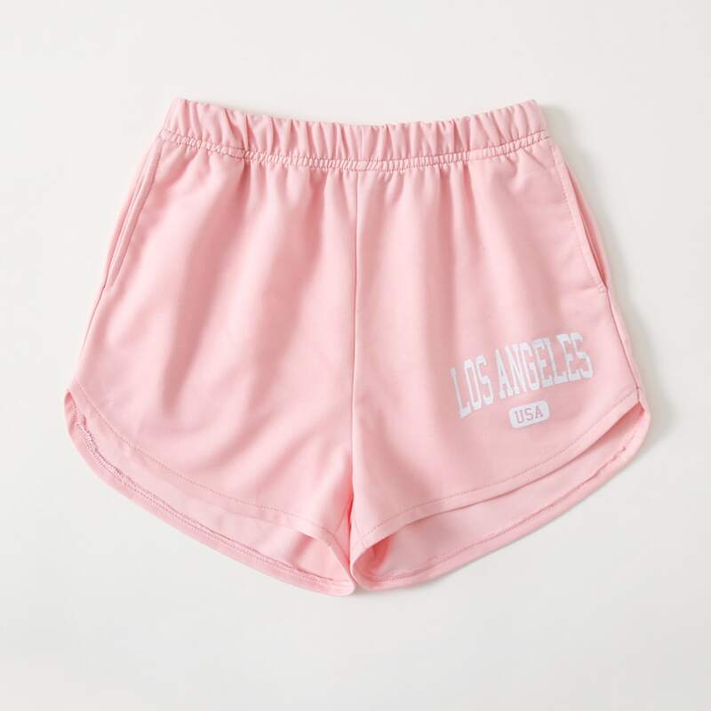 

Letter Dolphin Shorts, Baby pink