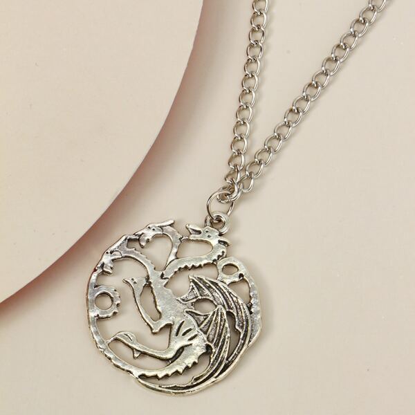 

Structured Pendant Necklace, Silver