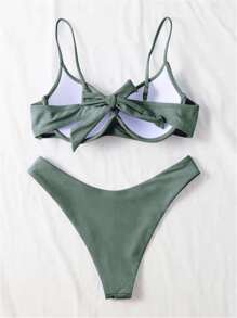 Swim Basics 夏日沙灘平口推擠高腰比基尼套裝