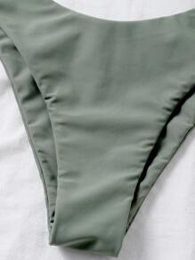 Swim Basics 夏日沙灘平口推擠高腰比基尼套裝