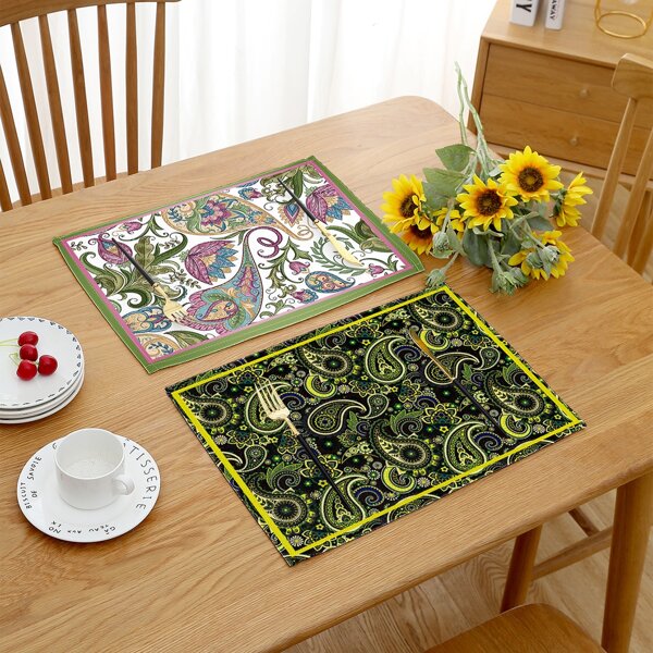 

1pc Paisley Print Random Color Placemat, Multicolor