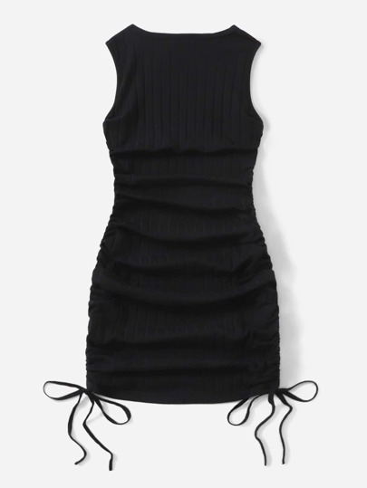 SHEIN EZwear Ruched Drawstring Side Bodycon Dress