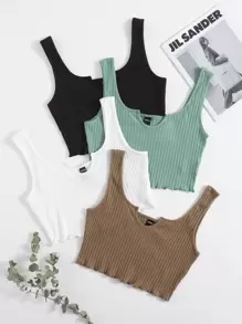 Muchica Áo hai dây Xù nhỏ màu trơn Gợi cảm - Nhiều màu - Xem 1