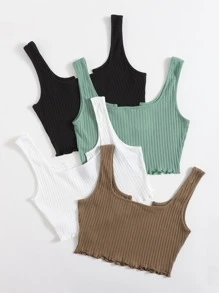 Muchica Áo hai dây Xù nhỏ màu trơn Gợi cảm - Nhiều màu - Xem 2