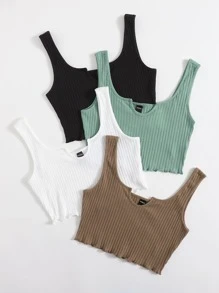 Muchica Áo hai dây Xù nhỏ màu trơn Gợi cảm - Nhiều màu - Xem 3