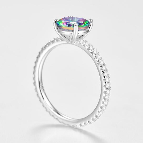 

Round Zircon Decor Ring, Silver