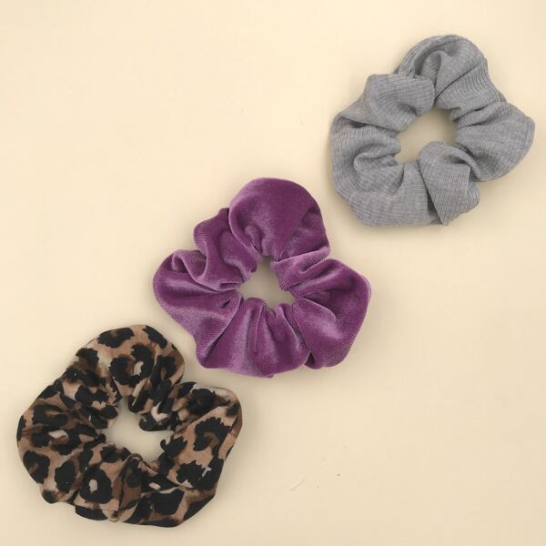 

3pcs Graphic Scrunchies, Multicolor