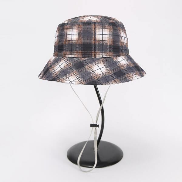 

Plaid Reversible Bucket Hat, Multicolor