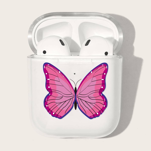 

Чехол для Airpods с принтом бабочки, Ярко-розовый