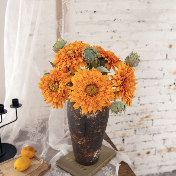 

1branch Artificial Sunflower, Orange