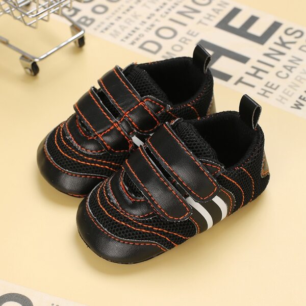 

Baby Boy Stitch Detail Velcro Strap Sneakers, Black