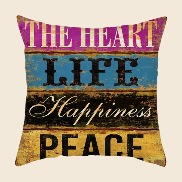 

Letter Graphic Cushion Cover Without Filler, Multicolor