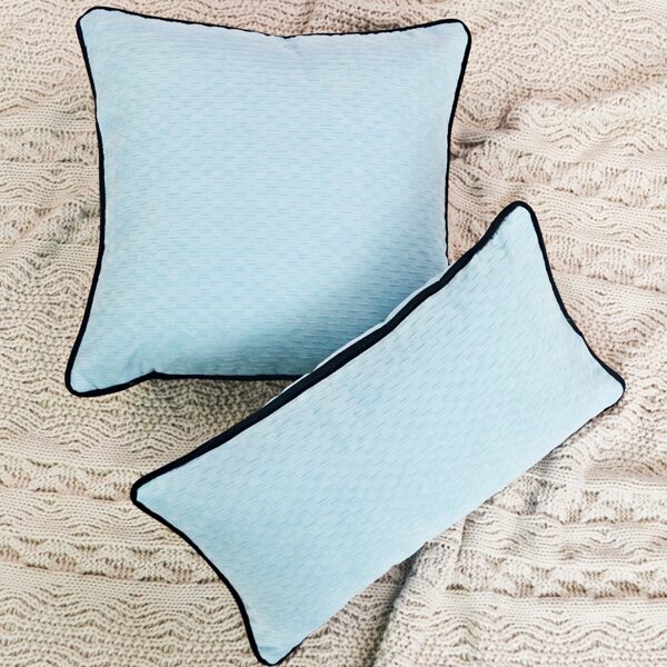 

Contrast Binding Cushion Cover Without Filler, Baby blue