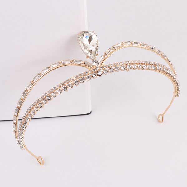 

Rhinestone Decor Crown Design Headband, Gold