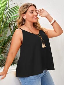 EMERY ROSE Plus Solid Cami Top - Black - View 5