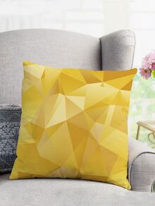 漸層幾何樣式靠墊套沒有填充物 - 黃色 - 查看 4