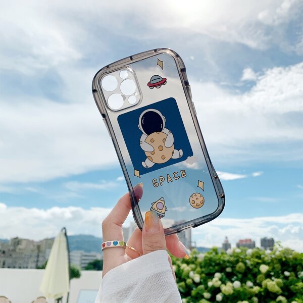 

Cartoon Space Pattern Phone Case, Black
