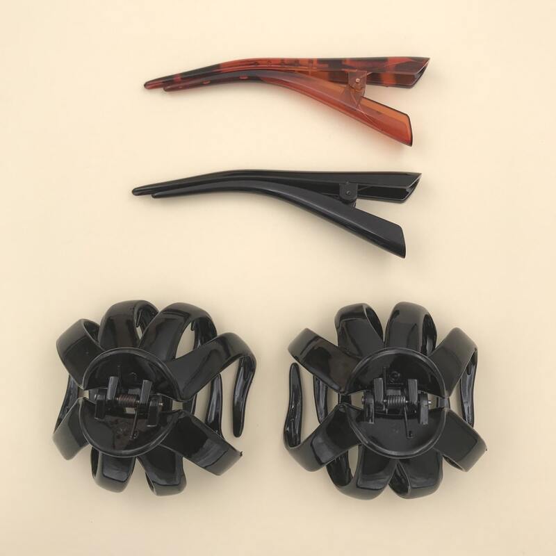 

2pcs Hair Clip & 2pcs Claw Clip, Multicolor