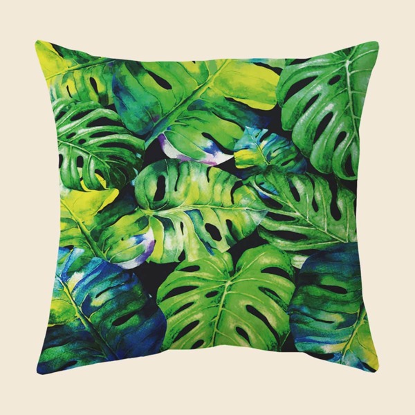 

Palm Leaf Cushion Cover Without Filler, Green