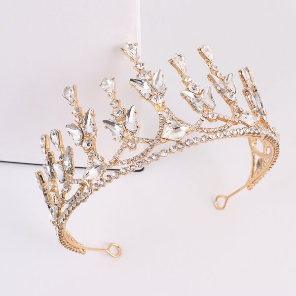 

Rhinestone Decor Crown Design Headband, Gold
