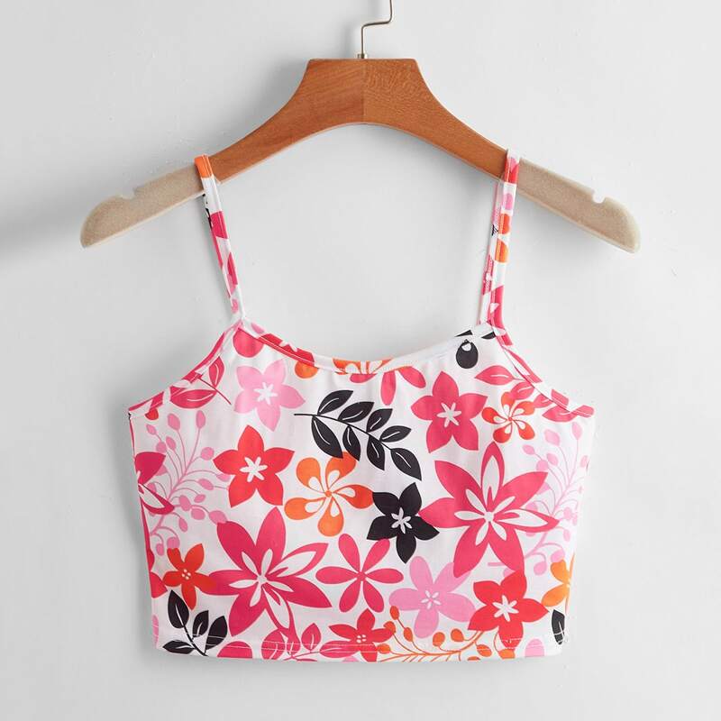 

Floral Print Crop Cami, Multicolor