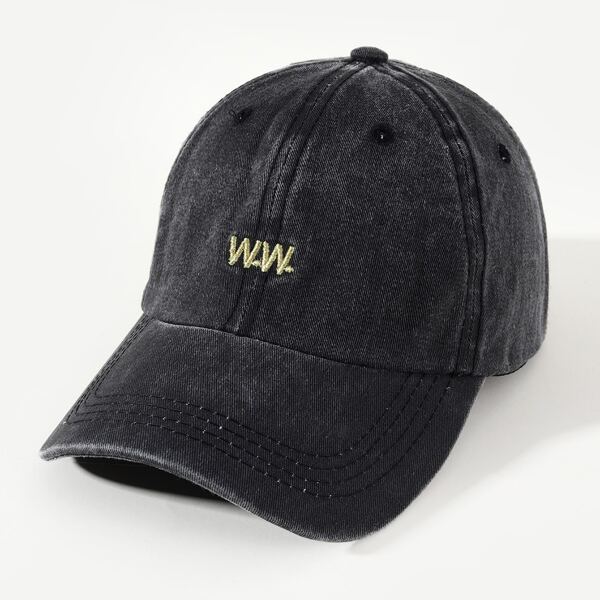 

Letter Embroidered Baseball Cap, Black