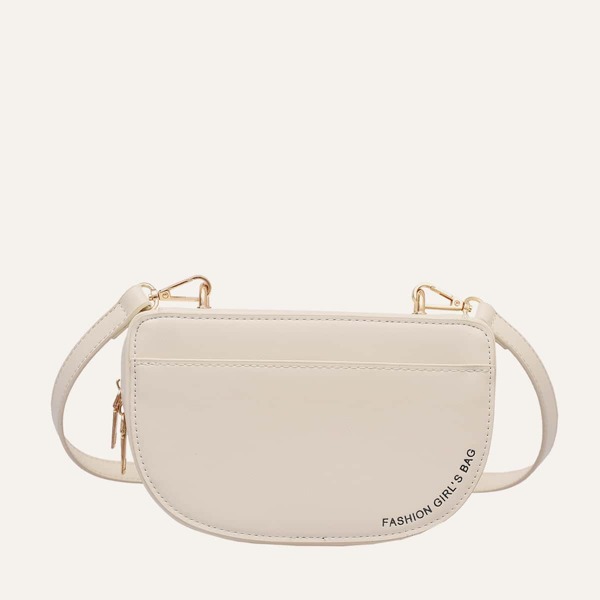 

Letter Graphic Crossbody Bag, Beige