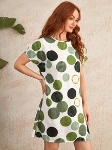 EMERY ROSE Dolman Sleeve Polka Dot Dress - Multicolor - View 5