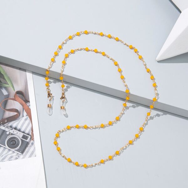 

Crystal Decor Face Mask Chain, Yellow