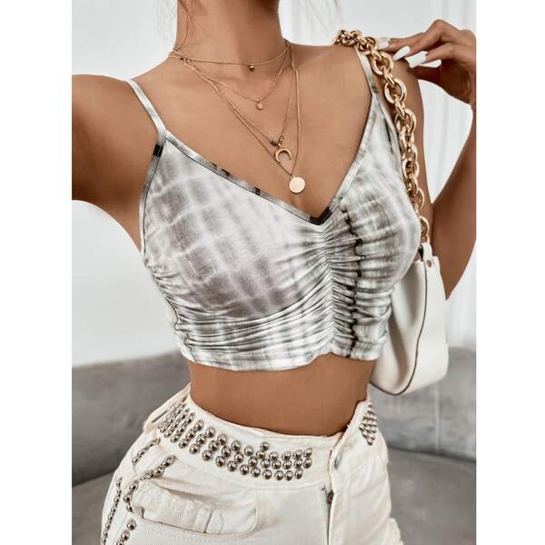 

Tie Dye Ruched Cami Top, Multicolor
