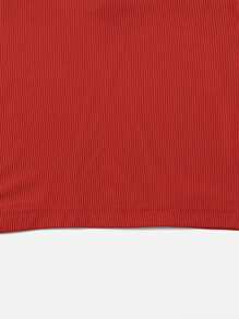 SHEIN Unity Solid Rib Knit Tank Top - Red - View 5