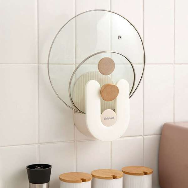 

1pc Random Wall Mounted Pot Lid Holder, Multicolor