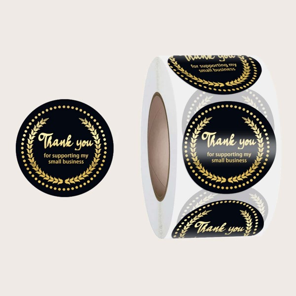 

500pcs Slogan Graphic Gift Sticker, Black