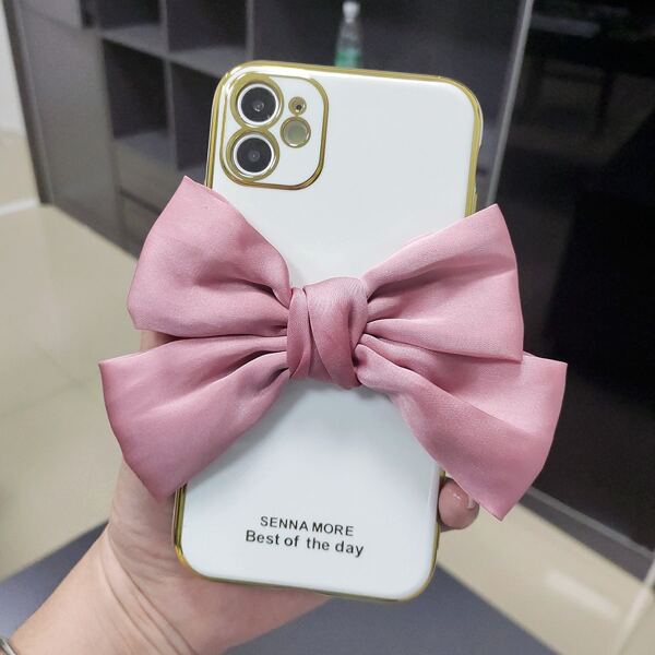 

Bowknot Decor Phone Case, White