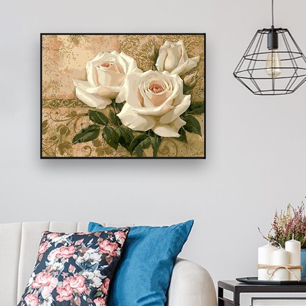 

Flower Print Diamond Painting Without Frame, Multicolor