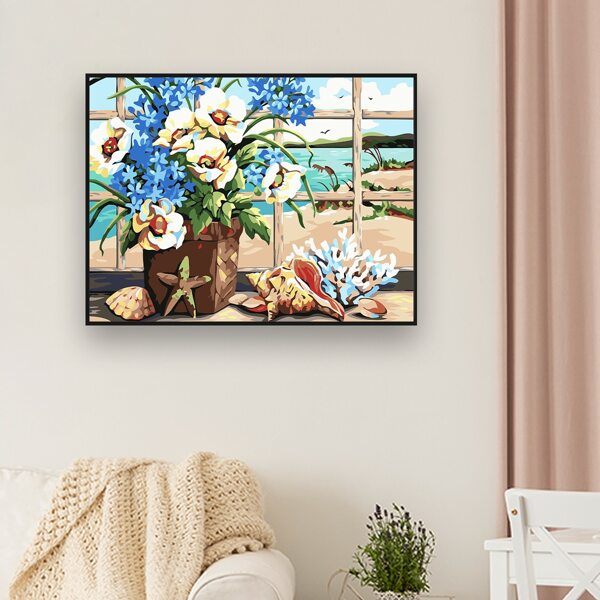 

Flower Print Diamond Painting Without Frame, Multicolor