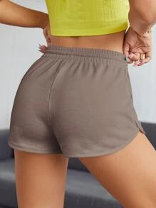 SHEIN EZwear Shorts delfín unicolor - Marrón Mocha - Ver 2