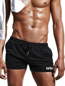 Manfinity Hypemode Quần short thể thao họa tiết chữ 2 gói cho nam - màu đen - Xem 7