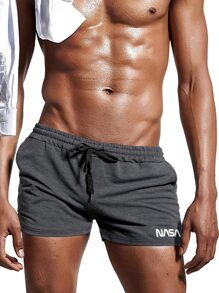 Manfinity Hypemode Quần short thể thao họa tiết chữ 2 gói cho nam - màu đen - Xem 8