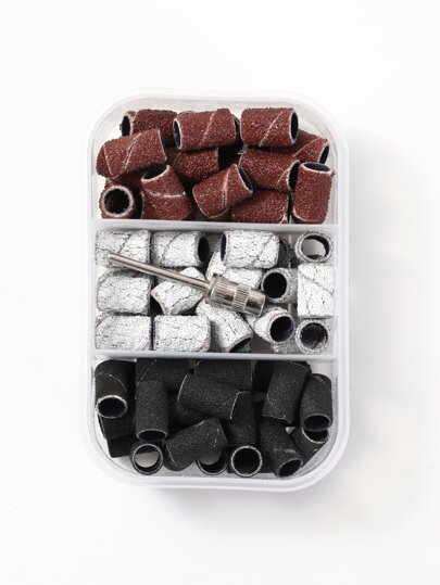 1box Mix Color Sanding Bands Professional Nail Manicure Electric File For Nail Drill Bits, Grit For Acrylic Nails Manicure Pedicure Nail Drill Sand Band Sanding Ring Bands Grinding Head Polisher Essential Supplies