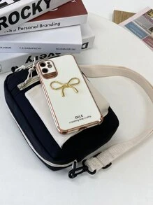 Túi đeo chéo mini hai tông màu phía trước Túi đi học dành cho sinh viên mới tốt nghiệp, cô gái tuổi teen, sinh viên năm nhất, sinh viên năm hai, trung học cơ sở và trung học phổ thông, đại học và trung học phổ thông, hoàn hảo cho hoạt động ngoài trời, du lịch và quay lại trường học - màu đen - Xem 4