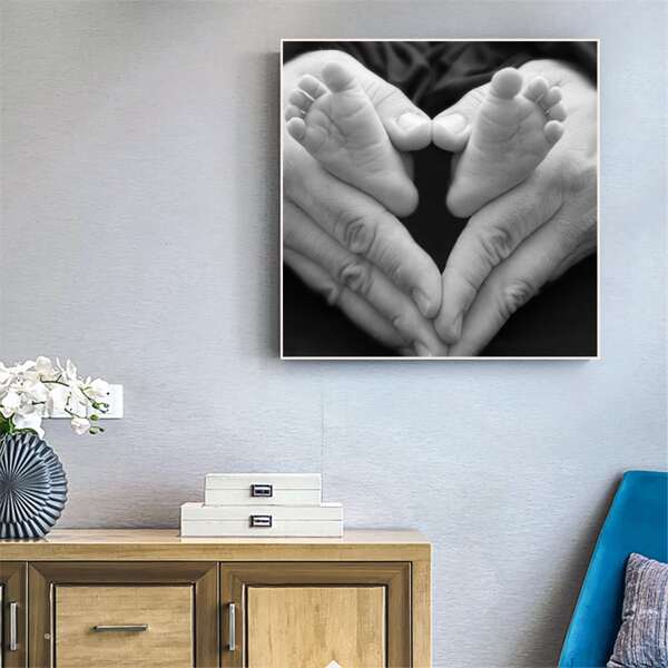 

Hand Print DIY Diamond Unframed Painting, Multicolor