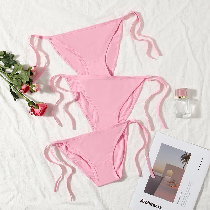 

3pack Tie Side Panty Set, Pink